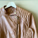 MASSIMO DUTTI Vintage Leather Jacket Tan with Gold Trim - Size Large