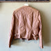 MASSIMO DUTTI Vintage Leather Jacket Tan with Gold Trim - Size Large