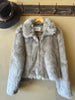 ENA PELLY FAUX FUR ZIP JACKET -  GREY - SIZE 12AU (Vintage)