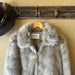 ENA PELLY FAUX FUR ZIP JACKET -  GREY - SIZE 12AU (Vintage)