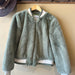 ENA PELLY FAUX FUR BOMBER JACKET - GREEN -  (Vintage)