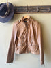 MASSIMO DUTTI Vintage Leather TAN Jacket - Size Medium