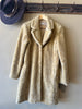 LISA HO  FAUX FUR TEDDY  LONGLINE  JACKET - TAN- SIZE 12AU (Vintage)