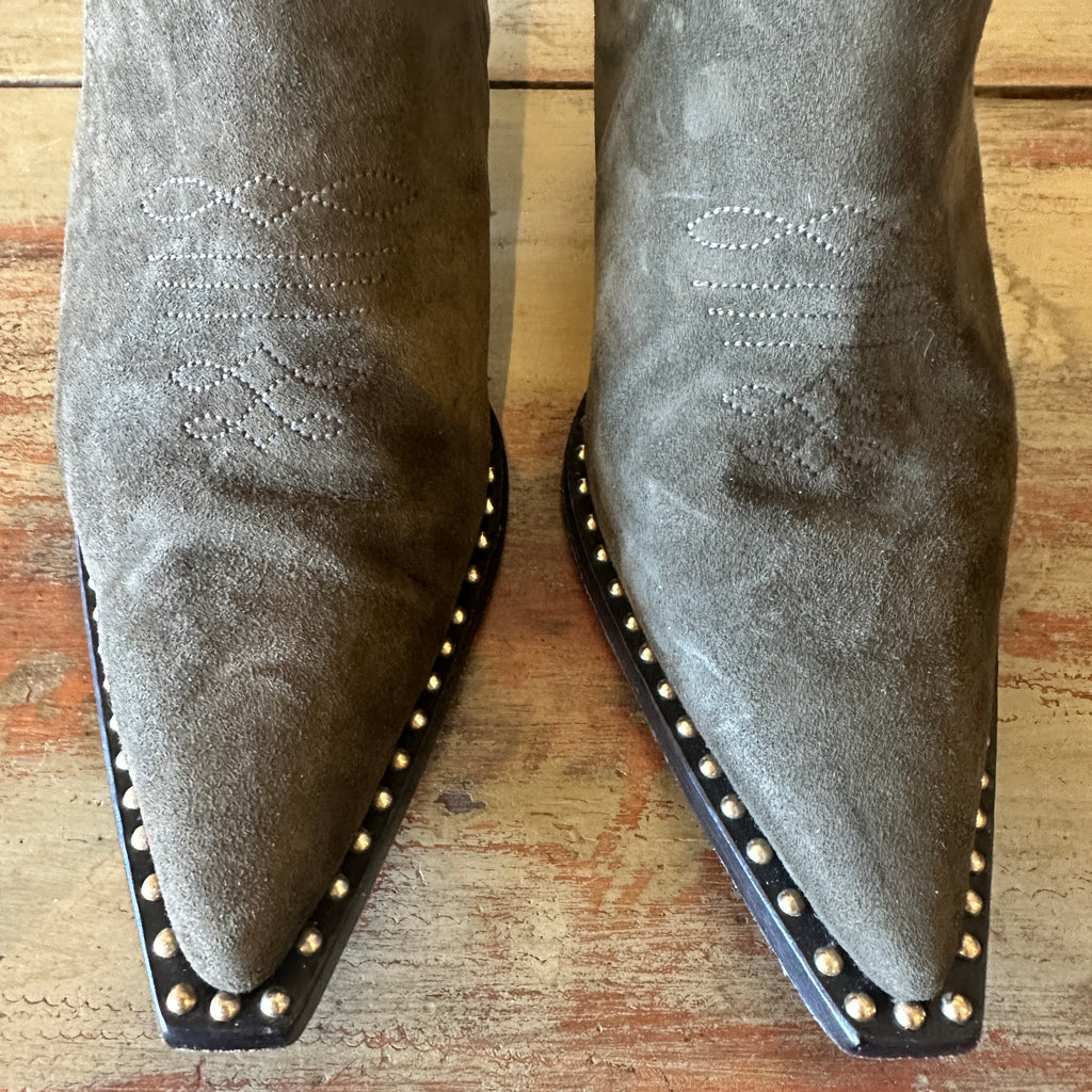 ANINE BING - Harris Suede Boots in Olive Green - size EURO 38