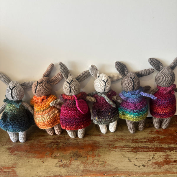 HANDMADE Knitted Bunnies -  AUTUMN TONES