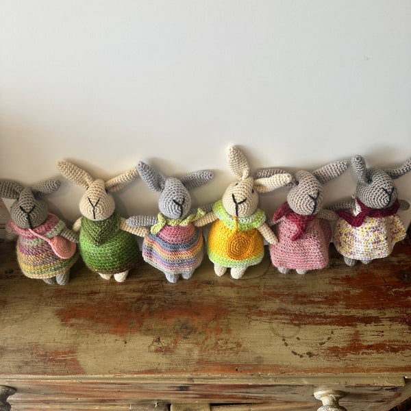 HANDMADE Knitted Bunnies -  PASTEL TONES