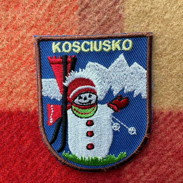 DESTINATION X UNKNOWN Vintage Ski Patch - KOSCIUSKO SNOWMAN