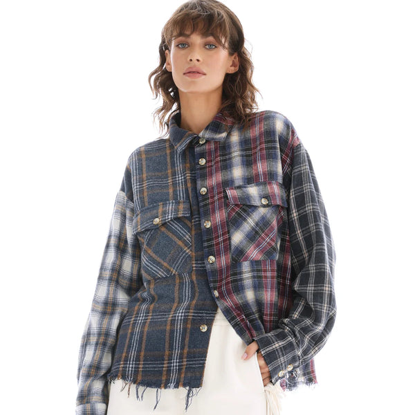 THE TALES  - CUT-OFF PATCHWORK Check Shirt