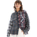 THE TALES  - CUT-OFF PATCHWORK Check Shirt
