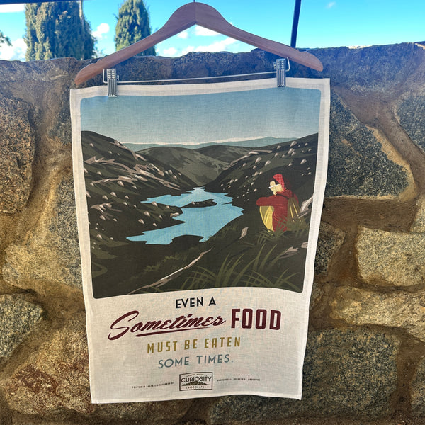 CURIOSITY CHOCOLATES - BLUE LAKE Linen Tea Towel