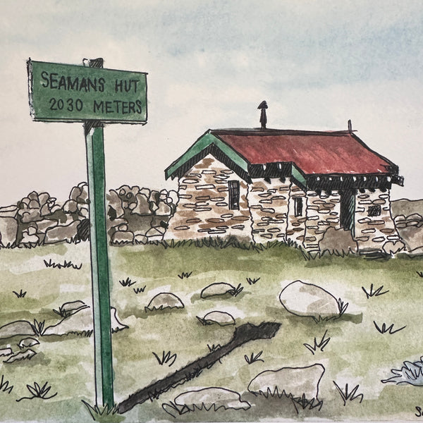 " SEAMAN'S HUT " Art Print by Belinda Allen