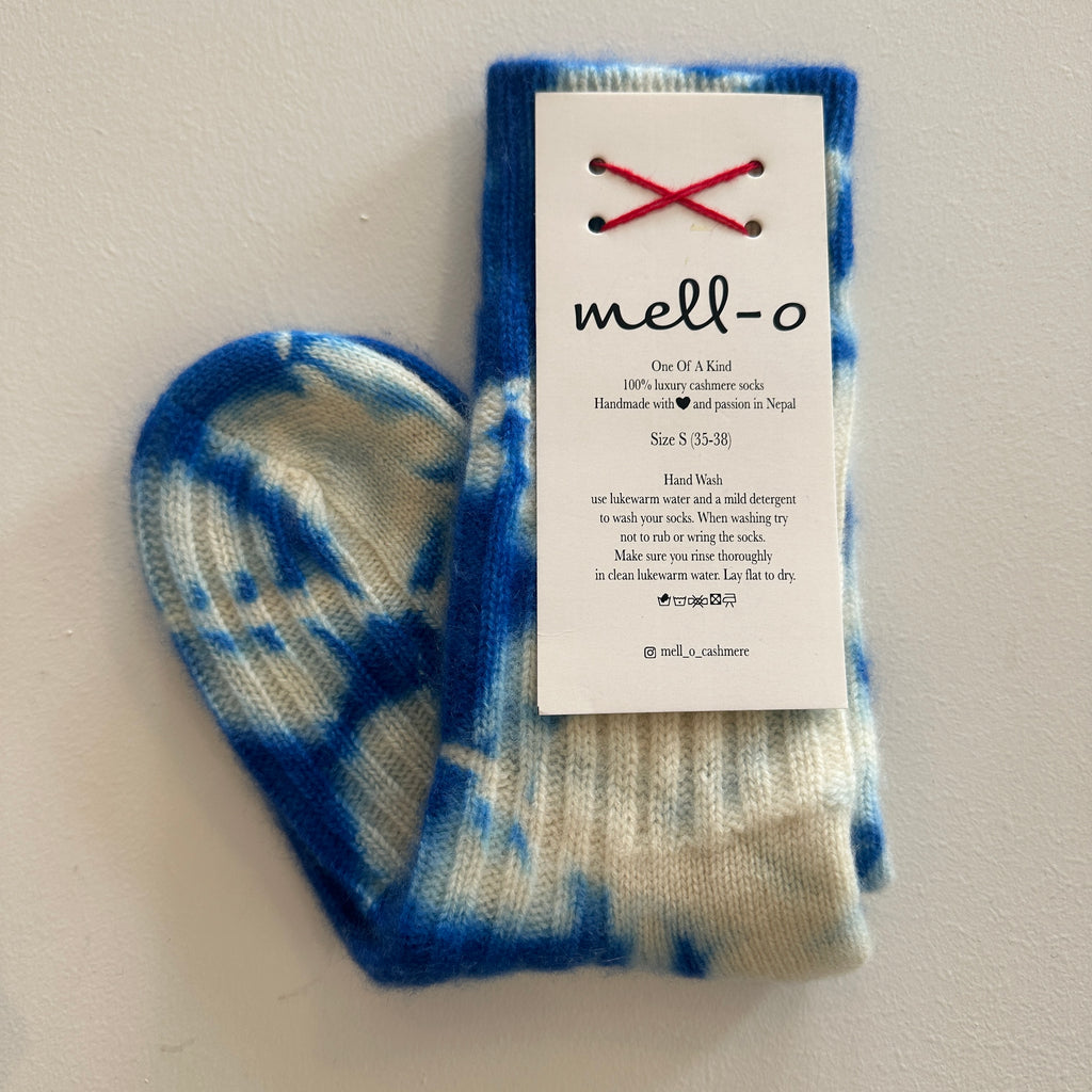 Mell-o CASHMERE Tie Dye Sock THE BRIGHTS-  AZUR