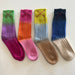 Mell-o CASHMERE Tie Dye Sock THREE BLOCK - ROSE/ORANGE/FUCHSIA