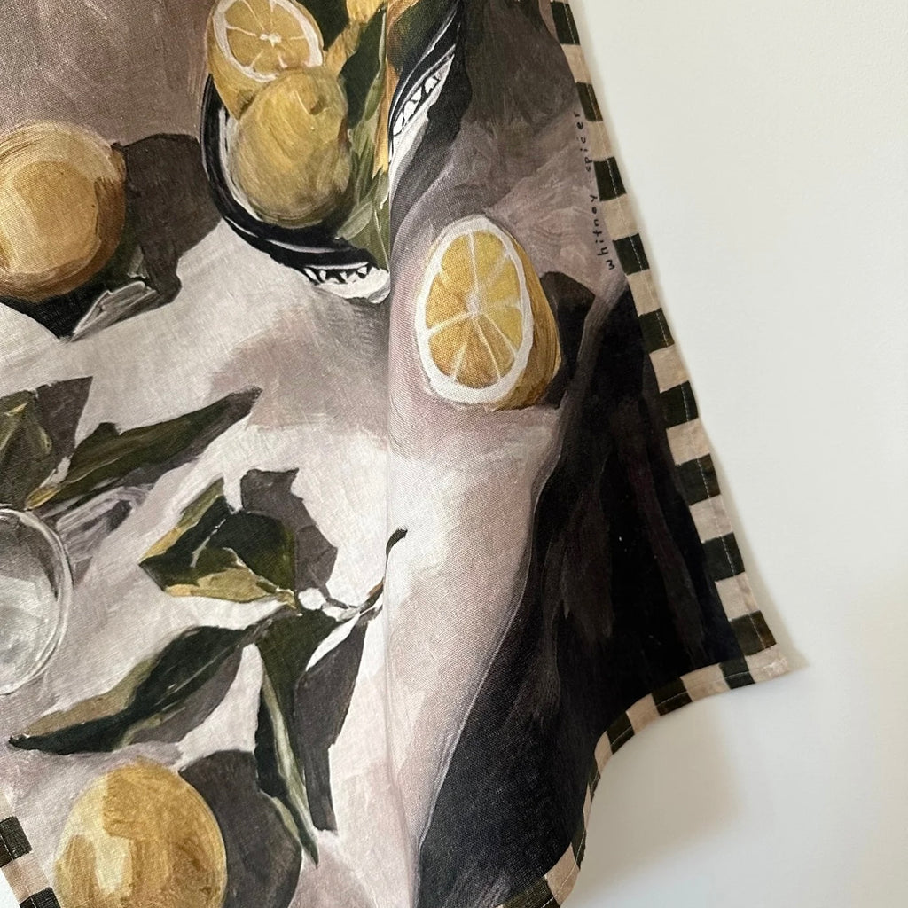 WHITNEY SPICER - Linen Tea Towel - MOODY LEMONS