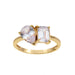 SYBELLA JEWELLERY - JENNY GOLD PLATE CLEAR BAGUETTE AND PEAR SHAPED CZ RING