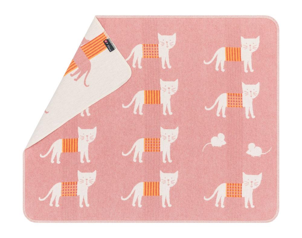 DAVID FUSSENEGGER - JUWEL- ROUGE CATS allover Bassinet Blanket