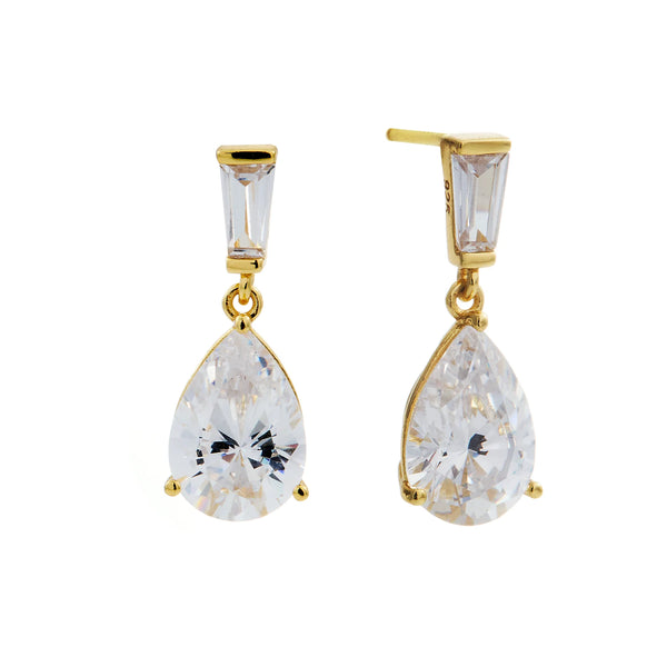 SYBELLA JEWELLERY - LOUISE GOLD PLATED TEAR DROP CUBIC ZIRCONIA DRESS EARRINGS