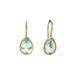 SYBELLA JEWELLERY - LULU TEAR DROP AQUA GREEN & GOLD HOOK EARRINGS