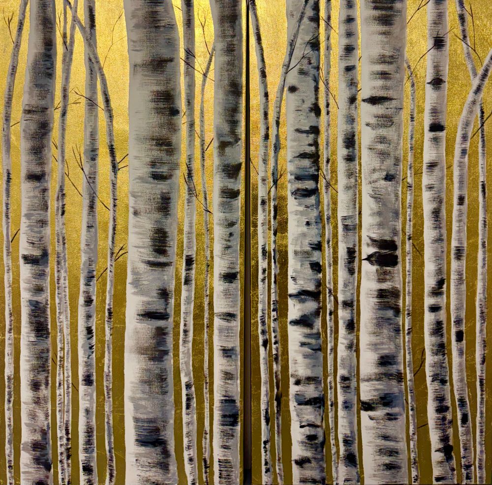 MELINDA HELBLING - Light Beyond the Birches (Diptych)