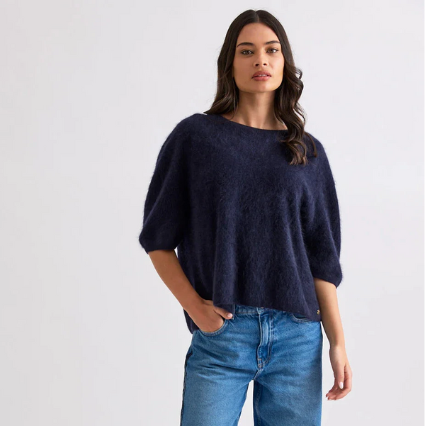 MIA FRATINO - ERKIA TEE - Cashmere/Wool  -  Midnight