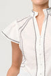 ONCE WAS - CARLYLE EMBROIDERED COTTON VOILE TOP IN IVORY