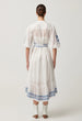 ONCE WAS - GABRIETTE EMBROIDERED COTTON SLUB DRESS IN MILK