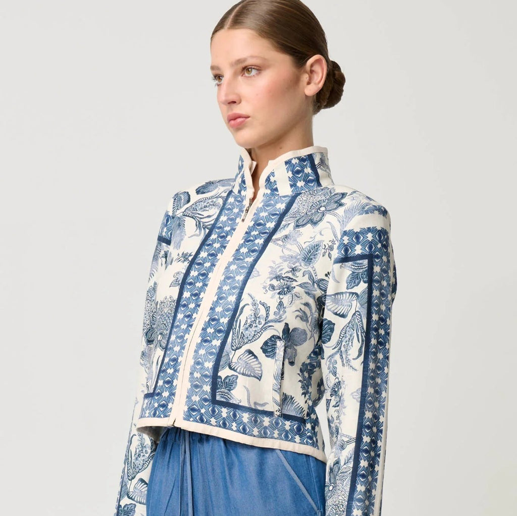 ONCE WAS - DELRAY Reversible Print Linen Viscose Jacket