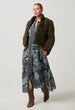 ONCE WAS - SYBIL CHEVRON FAUX FUR BOMBER IN MOSS