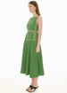 POL CLOTHING - Marlin Raffia Trim Dress - Green