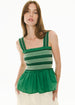 POL CLOTHING - Nova Tank Smocked- Green