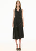POL CLOTHING - Orlo Topstitch Wrap Dress - Black/Pebble
