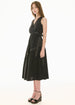 POL CLOTHING - Orlo Topstitch Wrap Dress - Black/Pebble