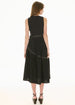 POL CLOTHING - Orlo Topstitch Wrap Dress - Black/Pebble