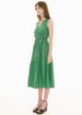 POL CLOTHING - Orlo Topstitch Wrap Dress - Green/Pebble