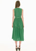 POL CLOTHING - Orlo Topstitch Wrap Dress - Green/Pebble