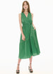 POL CLOTHING - Orlo Topstitch Wrap Dress - Green/Pebble