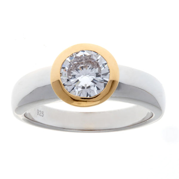 SYBELLA JEWELLERY - BETTY GOLD & SILVER TWO TONE CZ RING