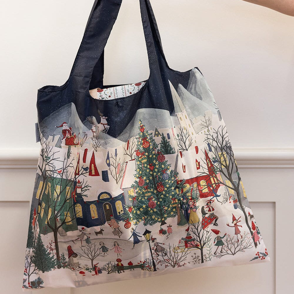 BESPOKE LETTERPRESS - A Christmas Village - Reuseable Large Shopping Bag