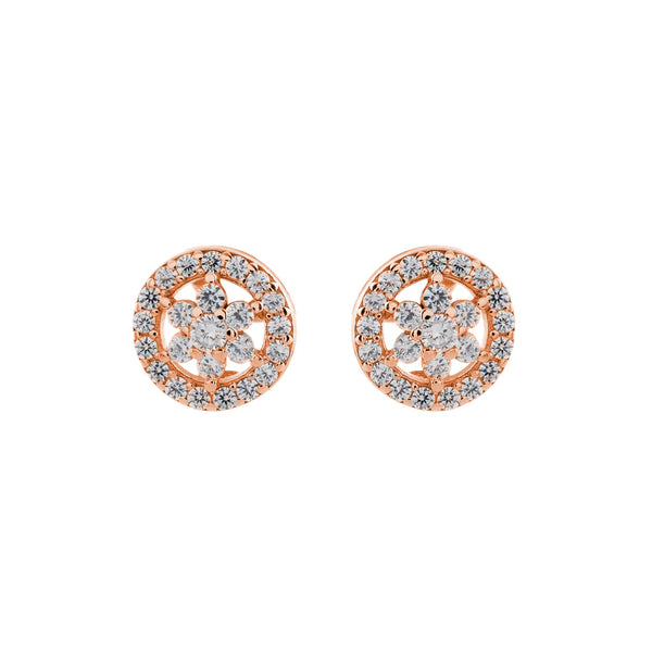 SYBELLA JEWELLERY - KATE ROSE GOLD FLOWER CZ STUDS