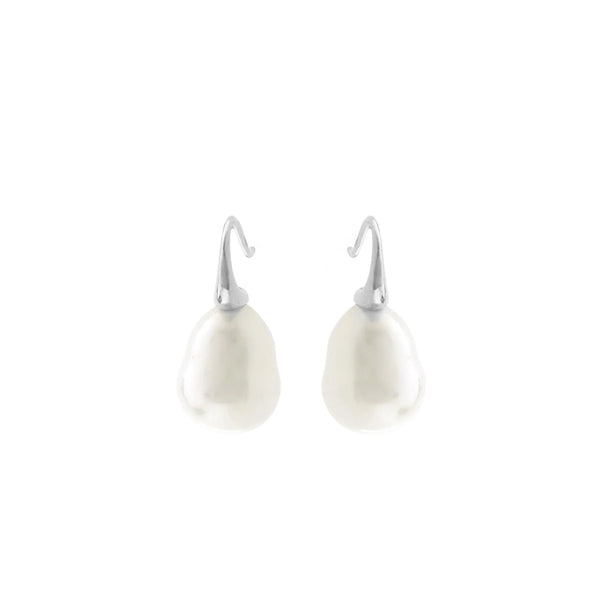 SYBELLA JEWELLERY - DARCY BAROQUE PEARL EARRINGS ON SILVER HOOK