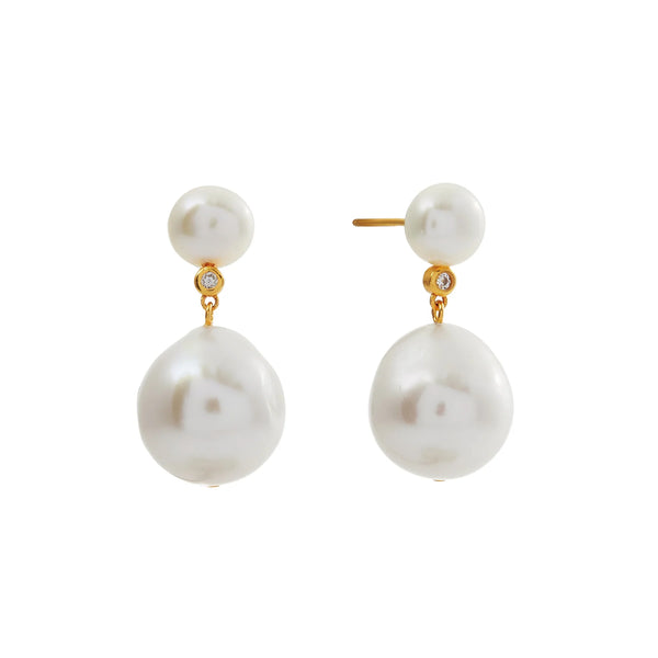 SYBELLA JEWELLERY - TULLY GOLD FRESHWATER PEARL EARRINGS