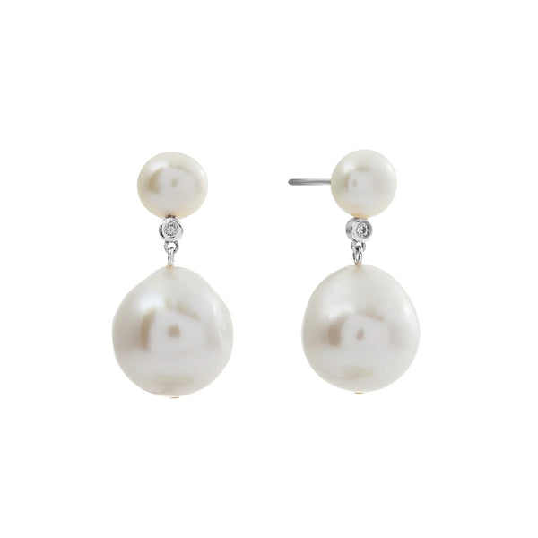 SYBELLA JEWELLERY - TULLY SILVER FRESHWATER PEARL EARRINGS