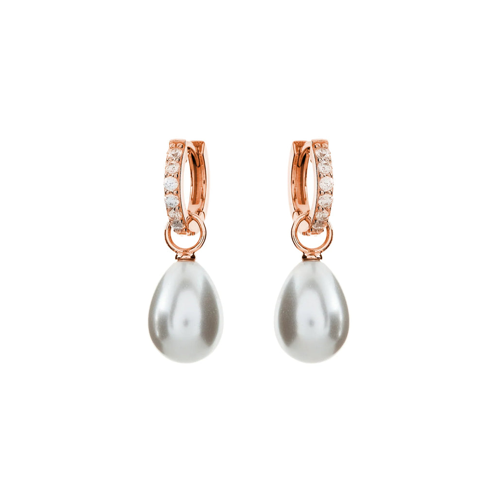 SYBELLA JEWELLERY - BINDI BAROQUE PEARL ROSE GOLD HOOP EARRINGS