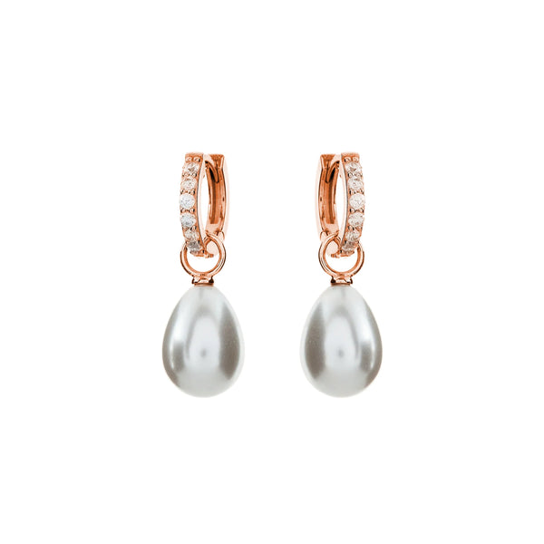 SYBELLA JEWELLERY - BINDI BAROQUE PEARL ROSE GOLD HOOP EARRINGS