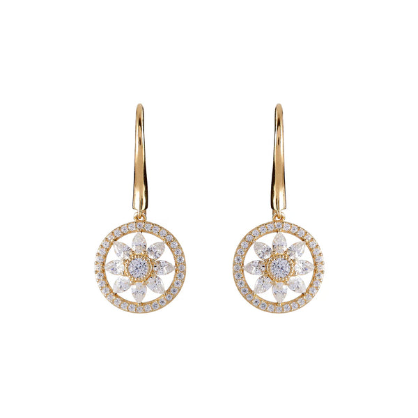 SYBELLA JEWELLERY - LUCIA GOLD PLATE FLOWER CZ EARRINGS