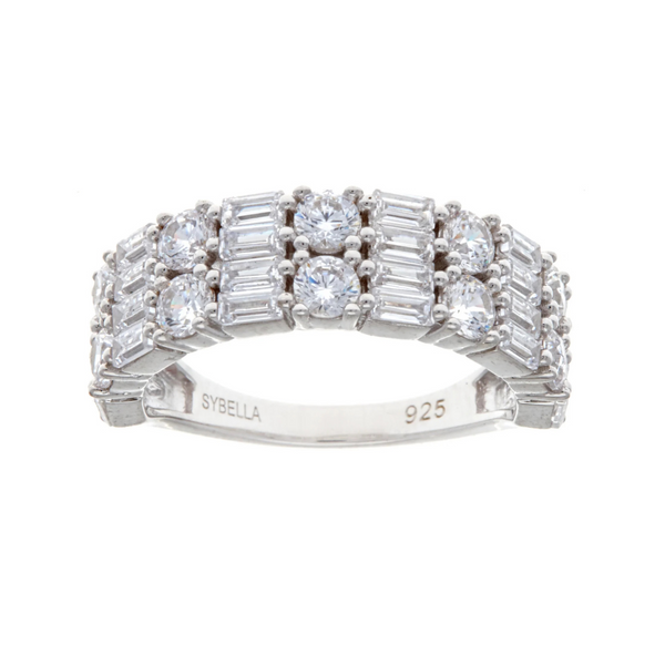 SYBELLA JEWELLERY - AMORE DOUBLE ROW SILVER CZ RING