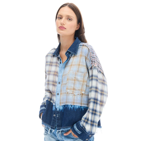 THE TALES  - Mixed Flannel & Denim Shirt