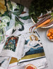 BESPOKE LETTERPRESS - August Blooms 100% Linen Tea Towel