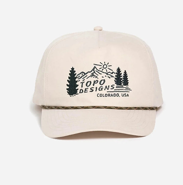 TOPO DESIGNS - Twill Rope Cap Mountain Scene - BONE