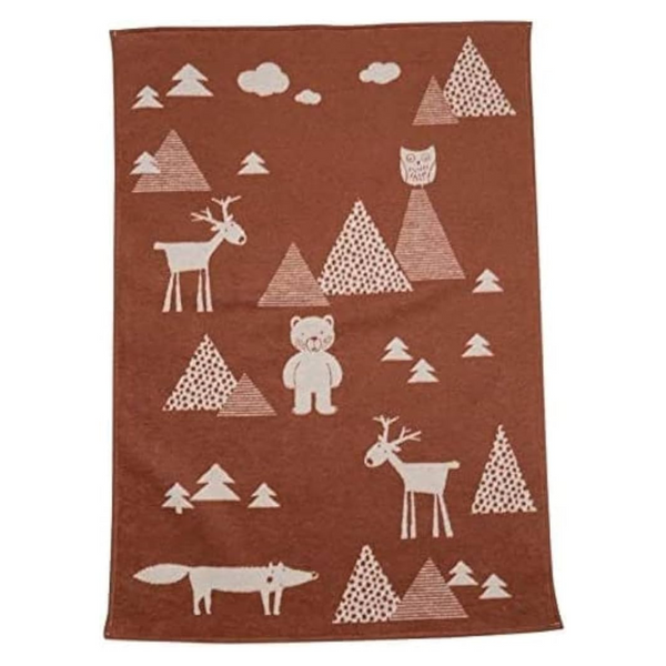 DAVID FUSSENEGGER -  VELVET  Bassinet blanket - Woodland - TOFFEE